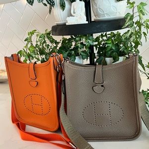 Brand new tan leather bag mini size